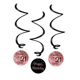 Swirl Decorations rose/black -21+