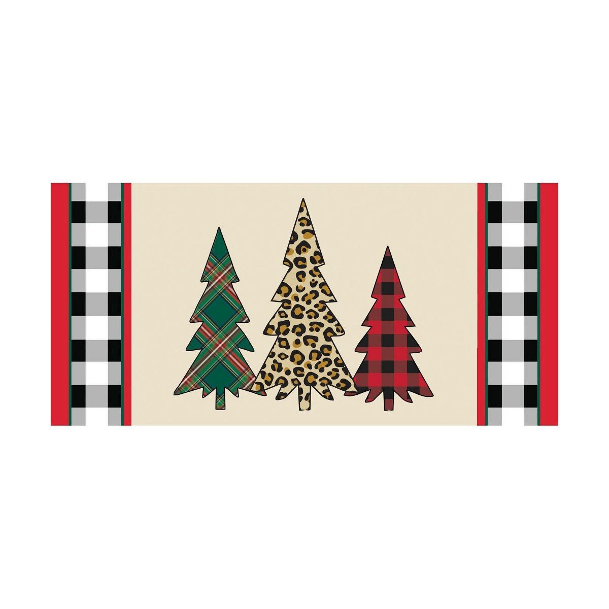 Mixed Print Christmas Trees Sassafras Switch Mat Insert+