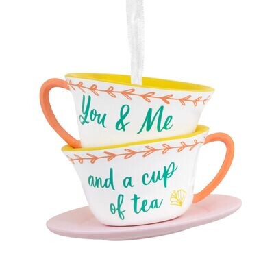 You and Me Stacked Teacups Hallmark Christmas Ornament+