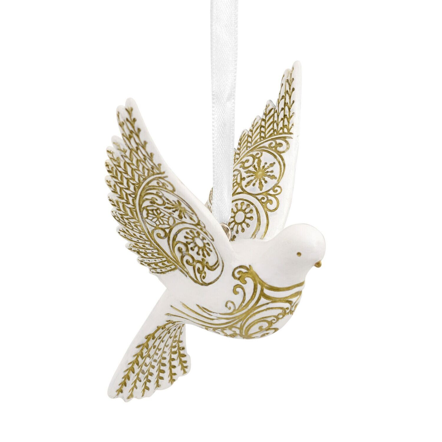 White and Gold Dove Hallmark Christmas Ornament+