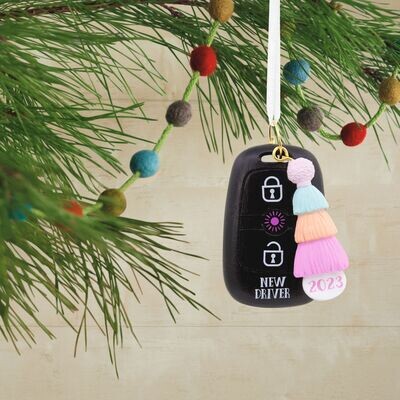 New Driver Pastel Keychain 2023 Hallmark Christmas Ornament+