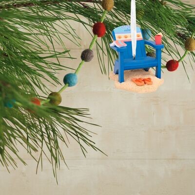 Retired and Happy Beach Chair Hallmark Christmas Ornament+
