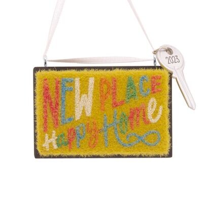 New Place Happy Home 2023 Doormat Hallmark Christmas Ornament AMZ+