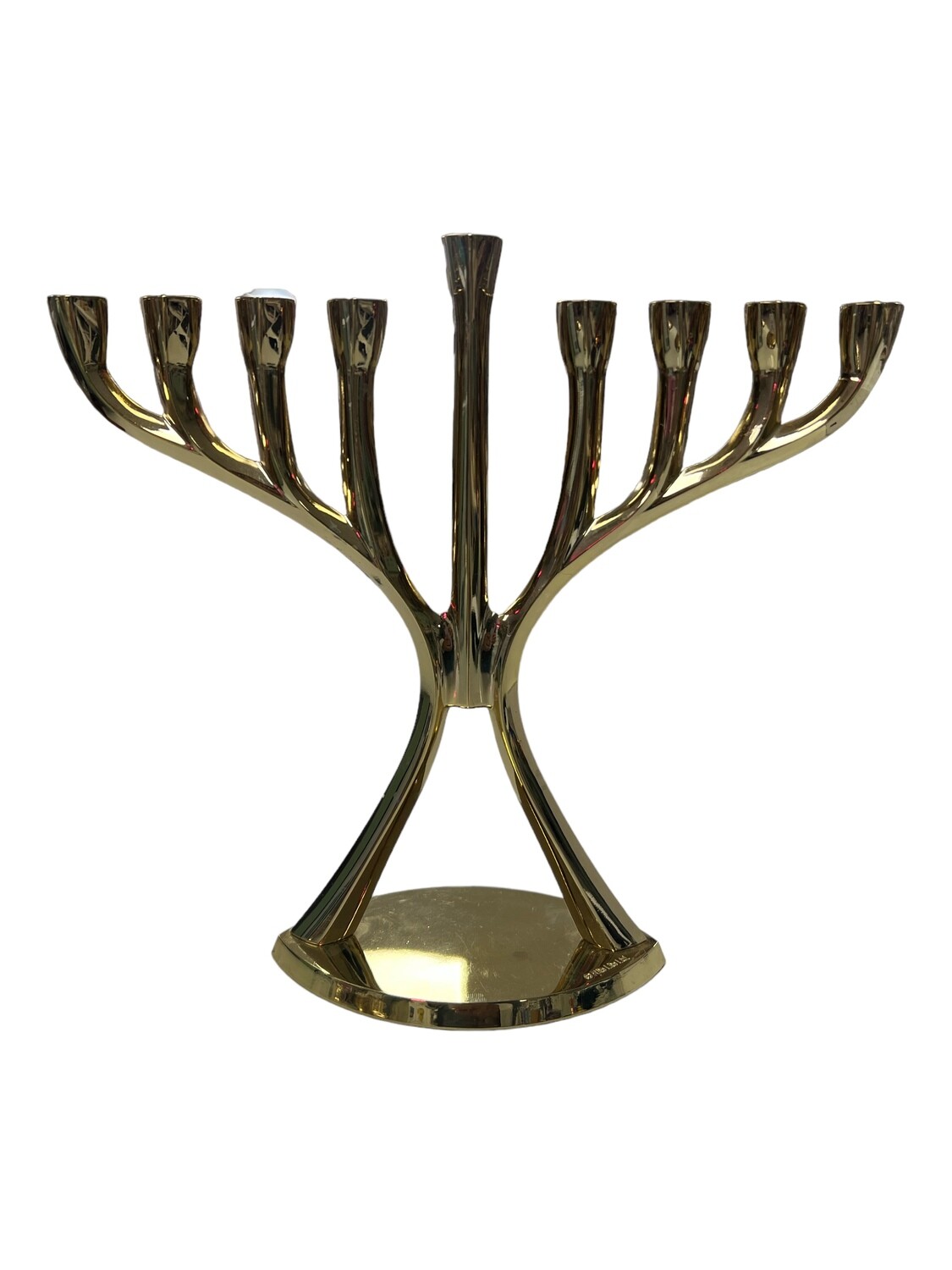 9”  Shiny Gold Menorah+