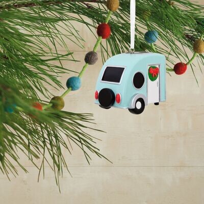 Blue Camper Trailer Hallmark Ornament+