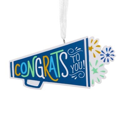 Congrats Megaphone Hallmark Ornament+