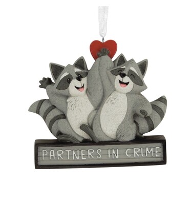 Partners in Crime Raccoons Hallmark Ornament+