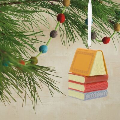 Stack of Books Hallmark Ornament+