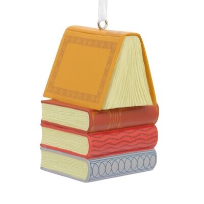 Stack of Books Hallmark Ornament+