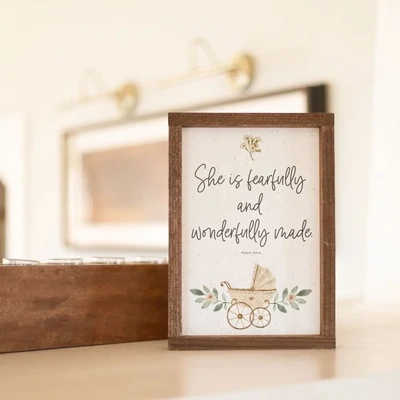 “She is fearfully and wonderfully made” Wood Sign 9x13