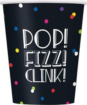 9oz “Pop! Fizz! Clink!” 8ct Cups+