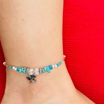 Boho Cristal Starfish Anklet+