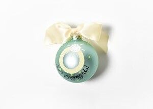 Just Engaged Glass Ornament+
