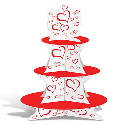 Valentine Red Heart Cupcake Stand+