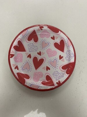 Sparkling Hearts 7" Plates 8ct+