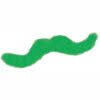 Green Fuzzy Stick-On Mustache AMZ+