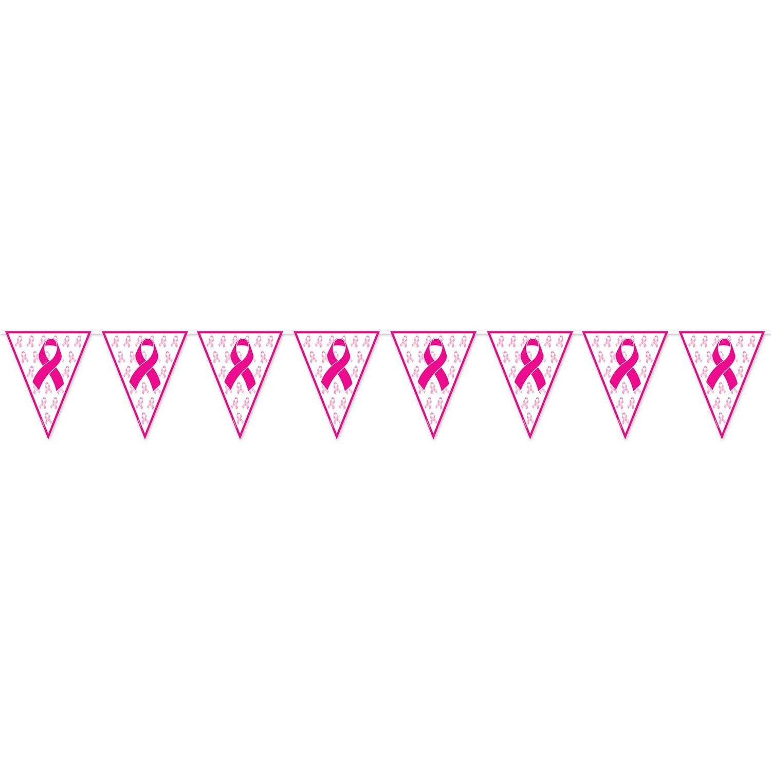 Pink Ribbon Pennant Banner+