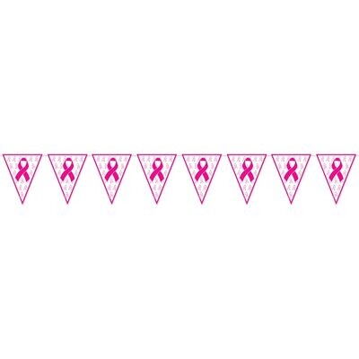 Pink Ribbon Pennant Banner AMZ+