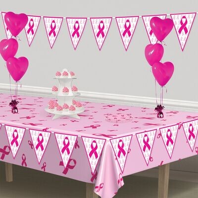 Pink Ribbon Pennant Banner AMZ+