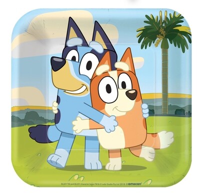 Bluey 7&quot; Square Plates+ AMZ