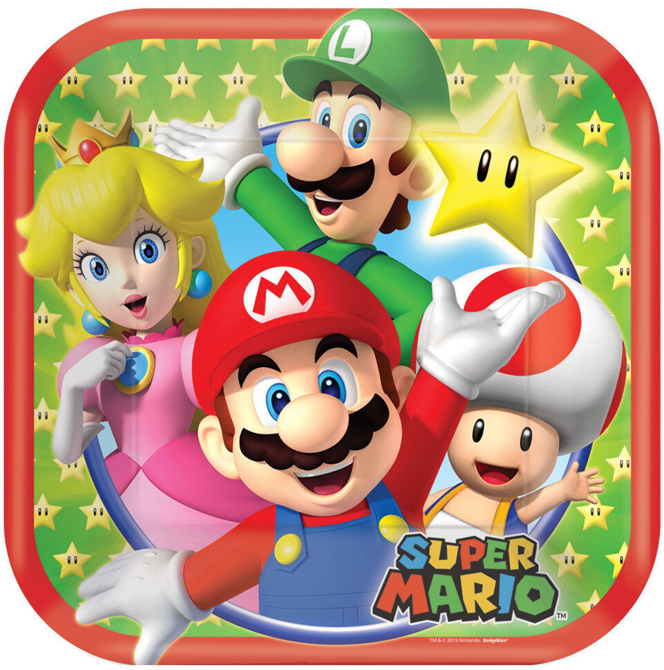 Super Mario Brothers™ Square Plates, 7&quot;