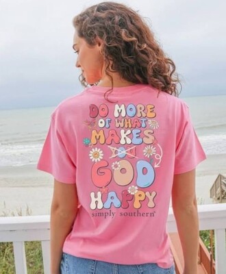Simply Southern Retro Floral 'Do More' Short Sleeve Tee+