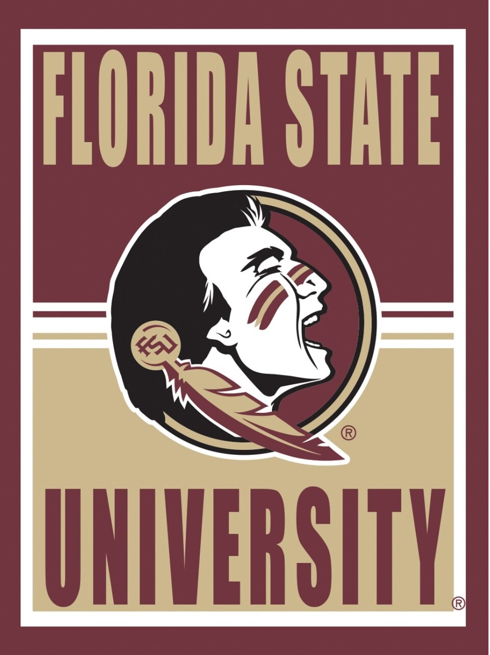 Medium Metal Wall Sign Florida State University+
