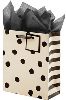 Black/Cream Dot Gift Bag+