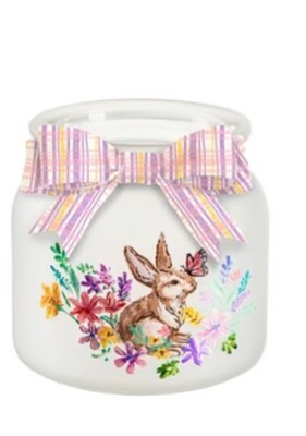 LED Glass Jar with Grassy Meadow/Bunny Scene- Small+