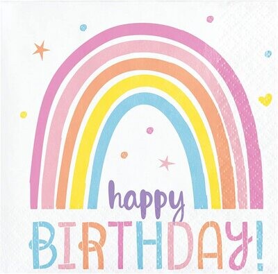 Happy Rainbow Birthday Beverage Napkins 16ct+