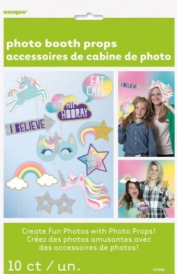 10ct Unicorn Photo Booth Props+