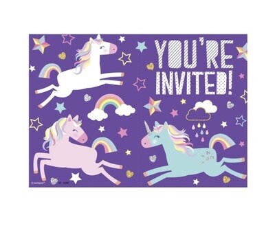 Unicorn Party Invitations  8ct+