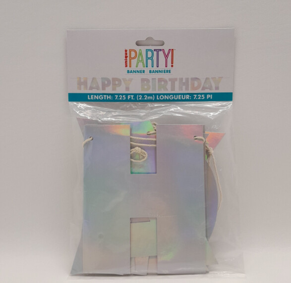 Iridescent Happy Birthday Banner+