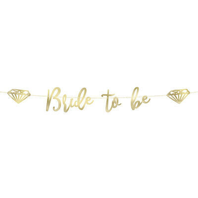 Gold Bride to Be Script Banner+