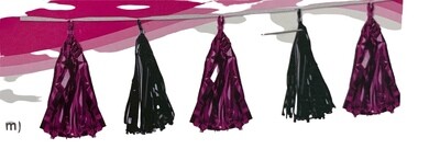 Metallic purple/ black  Tassel Garland