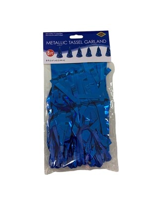 Blue Metallic Tassel Garland
