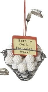 Bucket of Golf Balls Ornament+, Style: Born To Golf