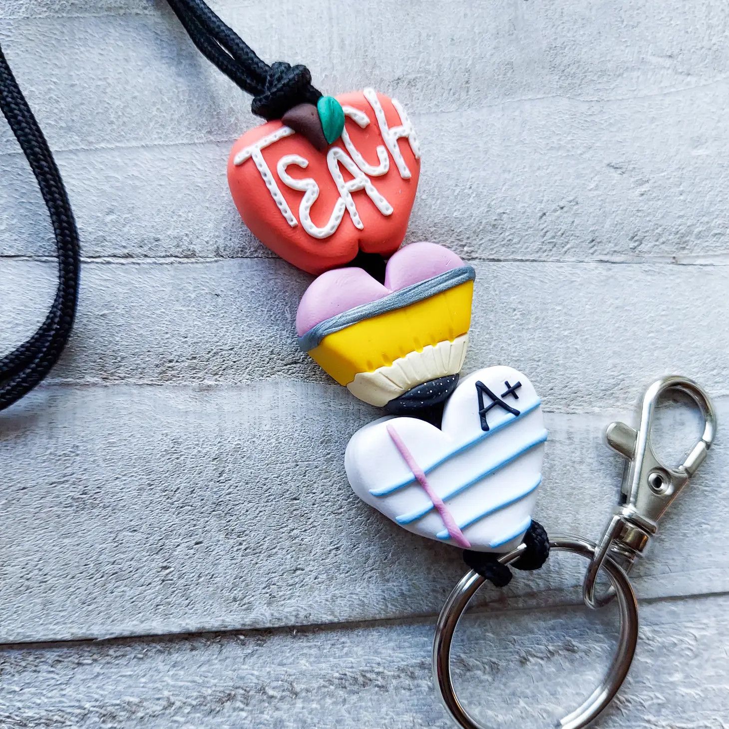 Handcrafted Polymer Clay Lanyard+
