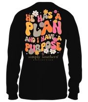 He has a plan and I have a purpose Long Sleeve Shirt+, Size: Small