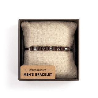 Men’s Leather Cord Bracelet’s, Color: Brown