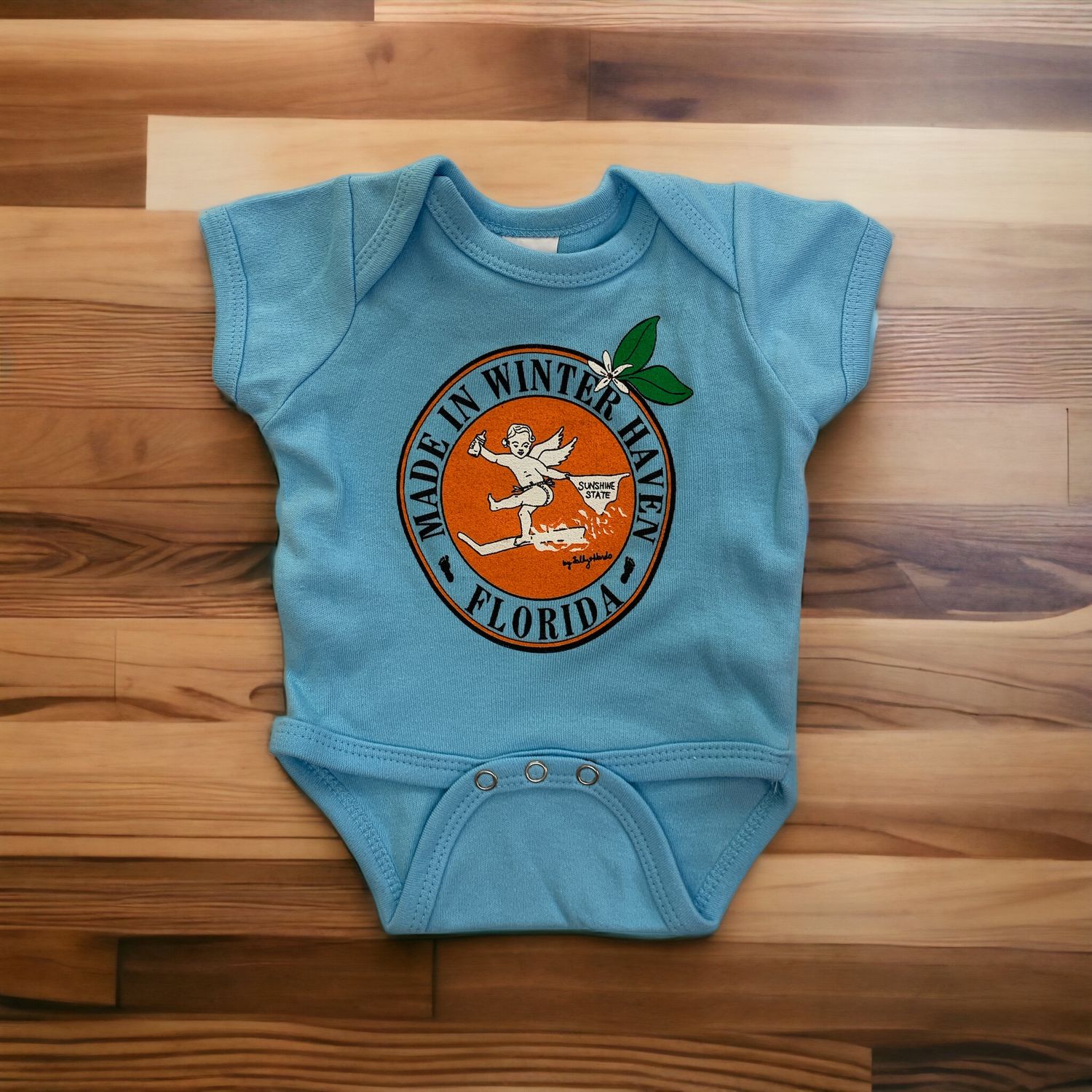Made In Winter Haven Florida Onesie+, Color: Blue, Size: Newborn