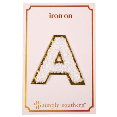 Simply Southern White Initial Letter Patches+, Letter: A