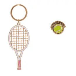 Key Chain &amp; Pin Set+, Style: Tennis