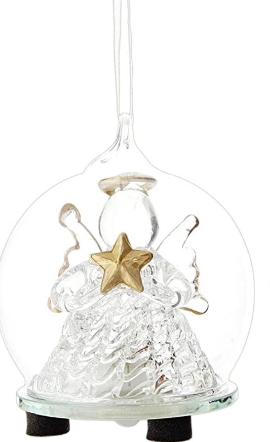 Light Up Angel Ornament+, Style: Star