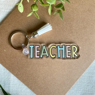 Teacher Minimalist Acrylic Keychain +