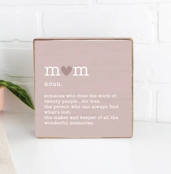 Mom - Noun Wood Block +