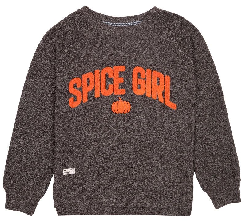 Spice Girl Pumpkin Terry Crew Pullover +, Size: S