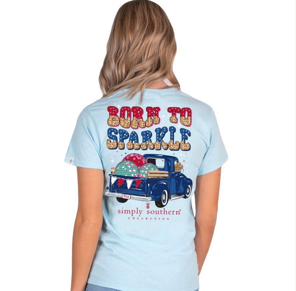 Simply Southern Short Sleeve Sparkle Ice+, Size: SMALL