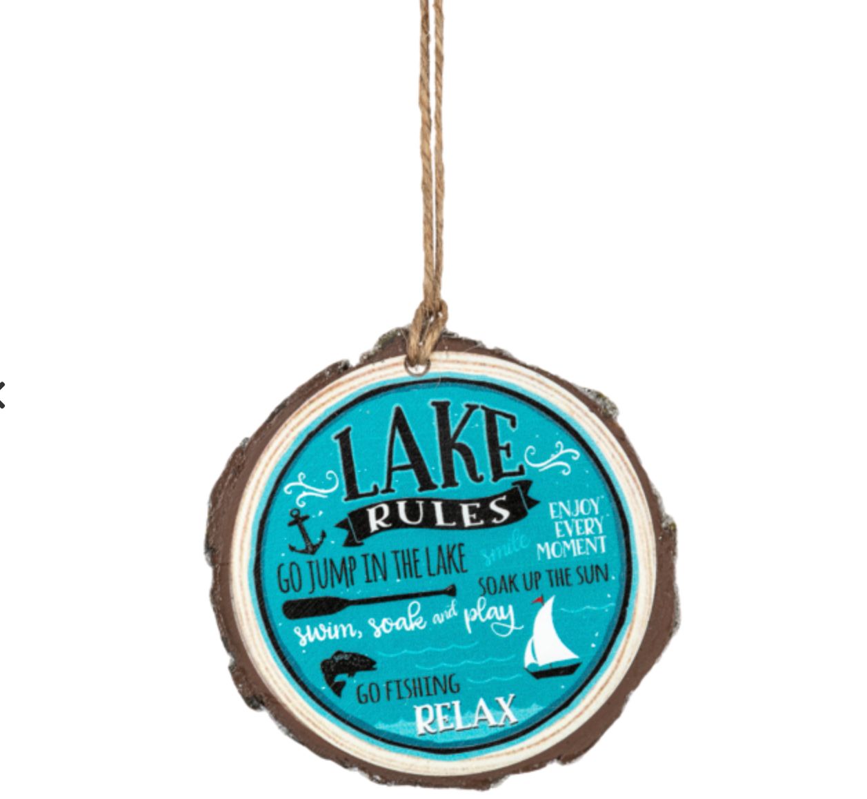 Lake Wood Plaque Ornament +, Style: Lake Rules