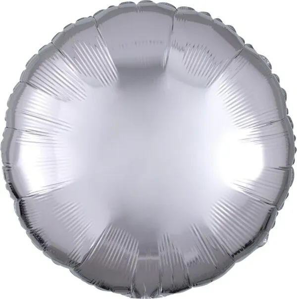 18” Metallic Silver Round Mylar Balloon+